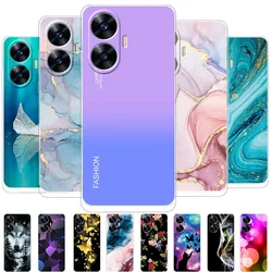 Para Realme C55 funda de 6,72 pulgadas Fundas transparente de silicona suave TPU funda protectora de teléfono para OPPO Realme C55 C 55 funda de parachoques Coque