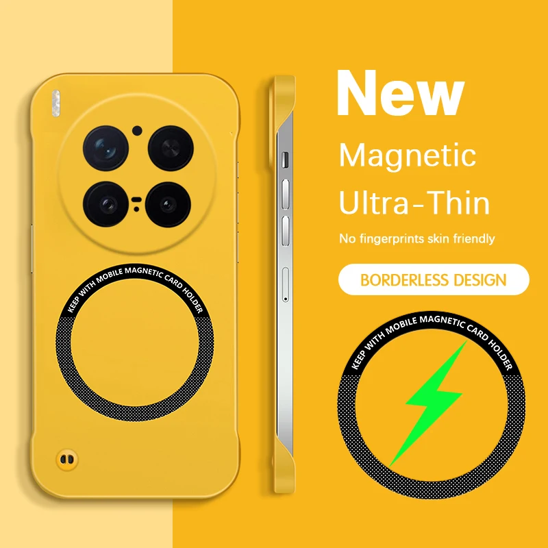 Funda de teléfono ultrafina sin marco magnética para VIVO X300 Pro X300Pro 5G, cubierta trasera de protección de lente de PC dura de lujo de alta calidad - imagen 2