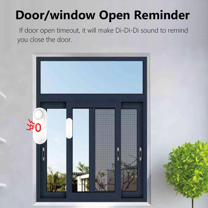 Alarma inalámbrica para puerta y ventana con control remoto, 3 modos (Bienvenido/apertura de puerta/alarma), instalación de montaje en cinta de doble cara, - imagen 4