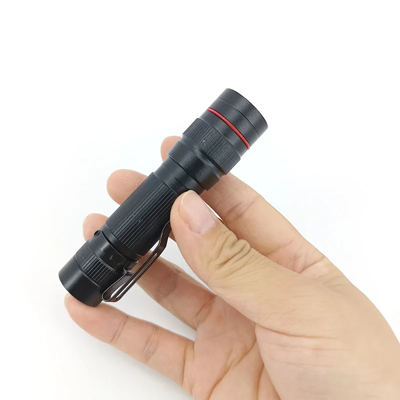 Clip pequeño con zoom, batería AA de bolsillo, Mini linterna LED, luz de Flash, lámpara táctica para senderismo, pesca, camping 14500 - imagen 3