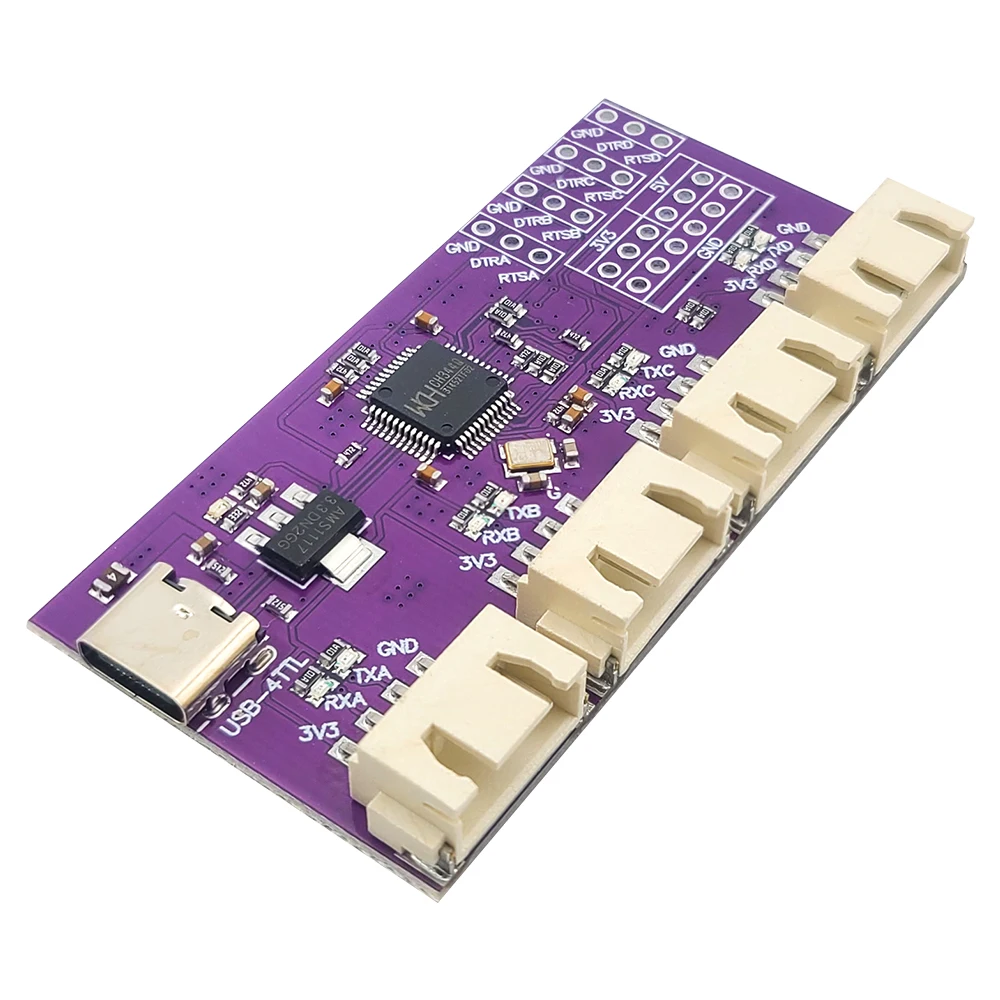 Chip CH344 de alta velocidad USB a módulo de puerto serie TTL de 4 puertos módulo de conversión de comunicación de 6Mbps interfaz tipo C - imagen 4