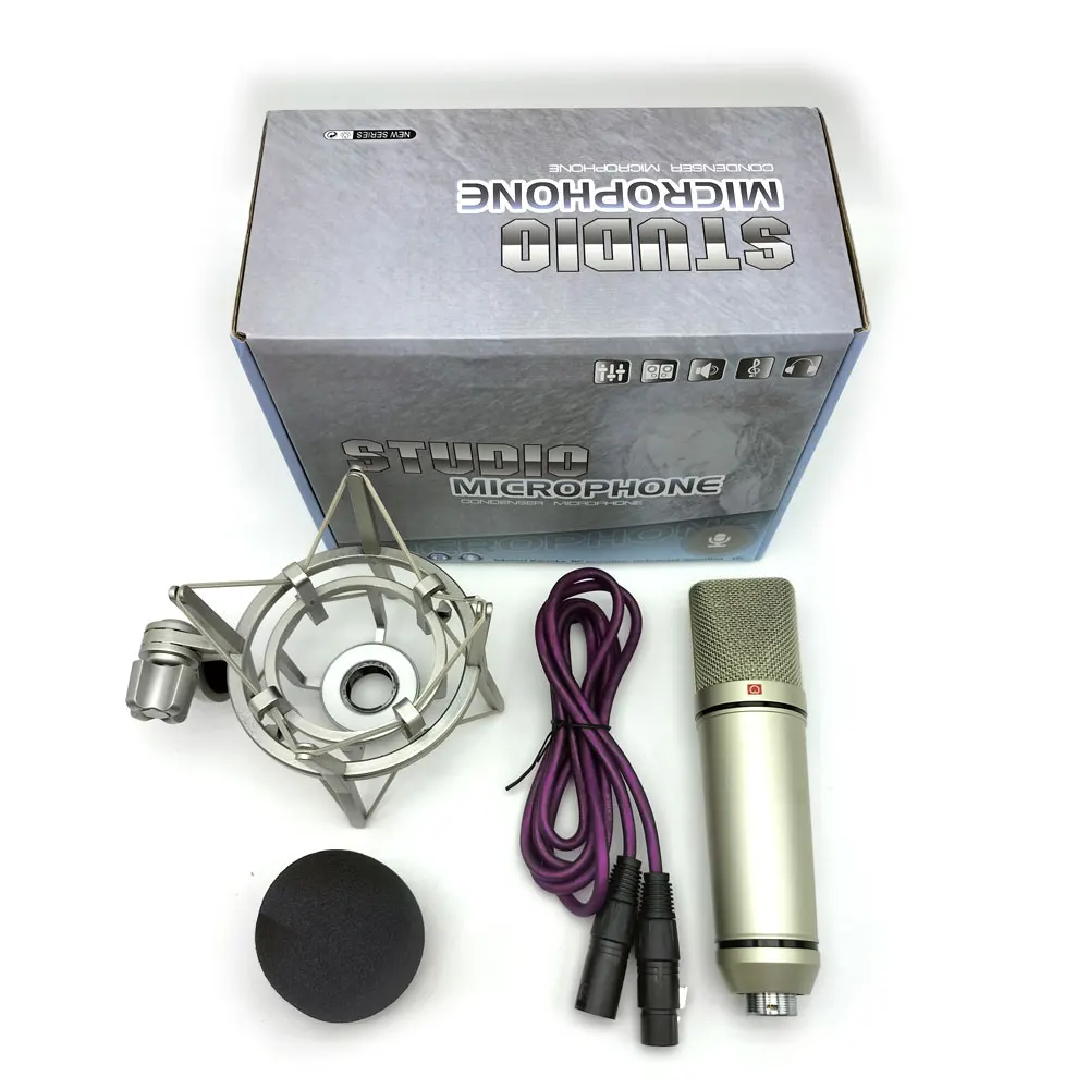 Micrófono condensador profesional para PC, ordenador, portátil, con cable, grabación de Karaoke, soporte de sonido para estudio, micrófono de Audio - imagen 5