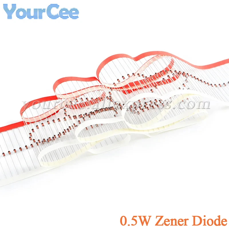 50 unids/lote 0,5 W diodo Zener DO-35 BZX55C10 BZX55C2V0 BZX55C2V4 BZX55C3V0 BZX55C3V3 BZX55C3V6 BZX55C4V3 BZX55C4V7 BZX55C5V1 BZX55C3V4 BZX55C - imagen 2