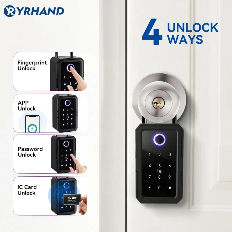 YRHAND-cajas de seguridad TTlock Wifi, contraseña, huella Digital Inteligente, Cerradura Inteligente, Tuya, electrónica, portátil - imagen 2