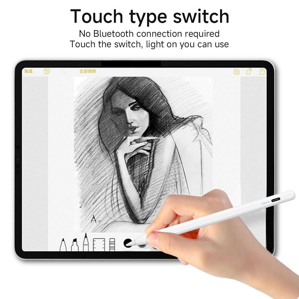 Para Apple lápiz óptico para iPad A16 Air 11 5 4 Pro 11th 13 12,9 M4 M3 bolígrafos 10 9 10th 9th Mini 7 6 rechazo de palma 2025 lápiz táctil - imagen 4