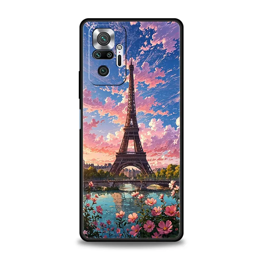Paraguas rojo Torre Eiffel funda de teléfono para Xiaomi Redmi Note 14 13 12 5G 11 10 Pro Plus 4G 9S 9 14C 13C 12C 10C 9C 9A funda suave - imagen 5