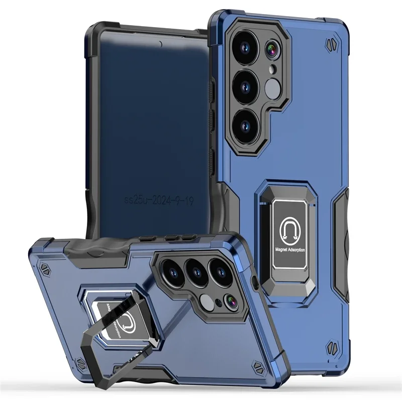 Funda a prueba de golpes con soporte de Metal y bandera militar para Samsung Galaxy S25 Ultra S24 + S23 S22 S21 Plus S20 FE 5G, funda trasera de plástico TPU - imagen 2