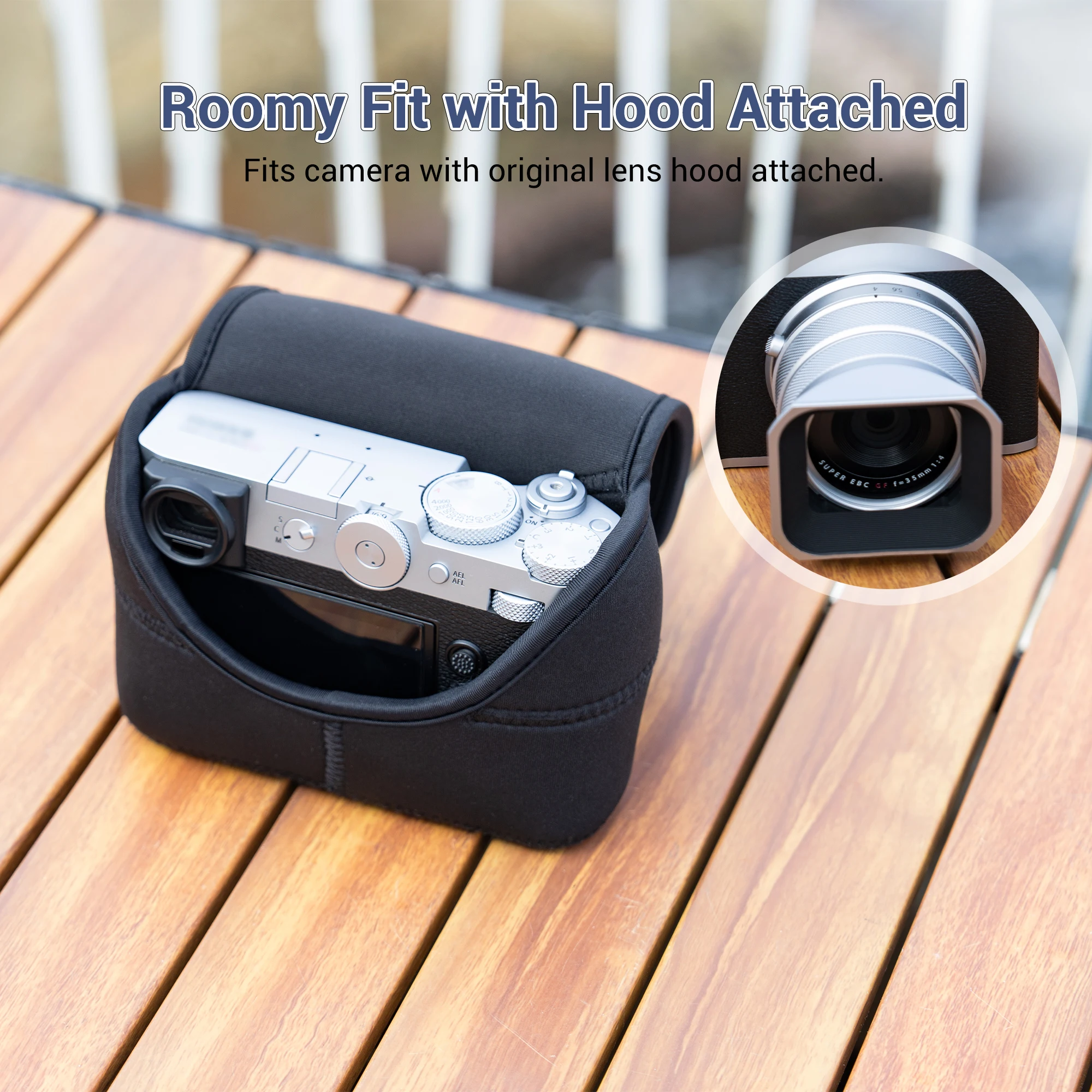 Cámara de neopreno ultraligera JJC Compatible con Fujifilm GFX100RF bolsa de cámara compacta para accesorios de cámara Fuji - imagen 3