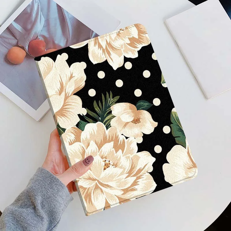 Camelia arte Retro creatividad para Xiaomi Redmi Mi Pad 2 4 5 6 6s 7 8 11 12,5 12,4 11,2 8,7 SE Pro Plus Max funda para tableta - imagen 3