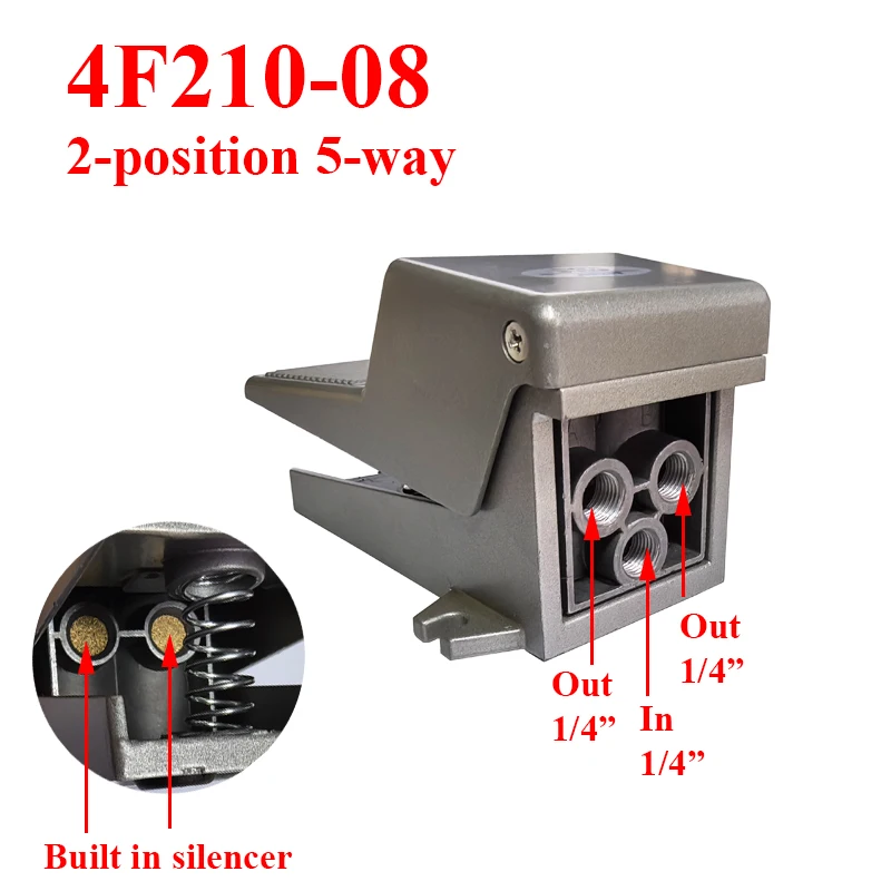 FV320 FV420 4F210-08L Interruptor de control de cilindro Válvula de inversión de pedal neumático de aire de 2 posiciones y 5 vías - imagen 5