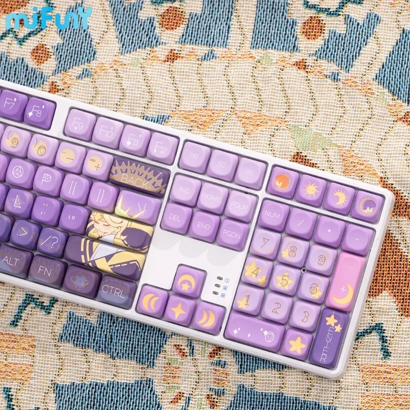 Star River Fantasy Keycaps personalizado MOA Profile Purple Starry Sky PBT Key Cap para HI75 99 104 F87 K99 108 para Crush80 Girl Gift - imagen 2