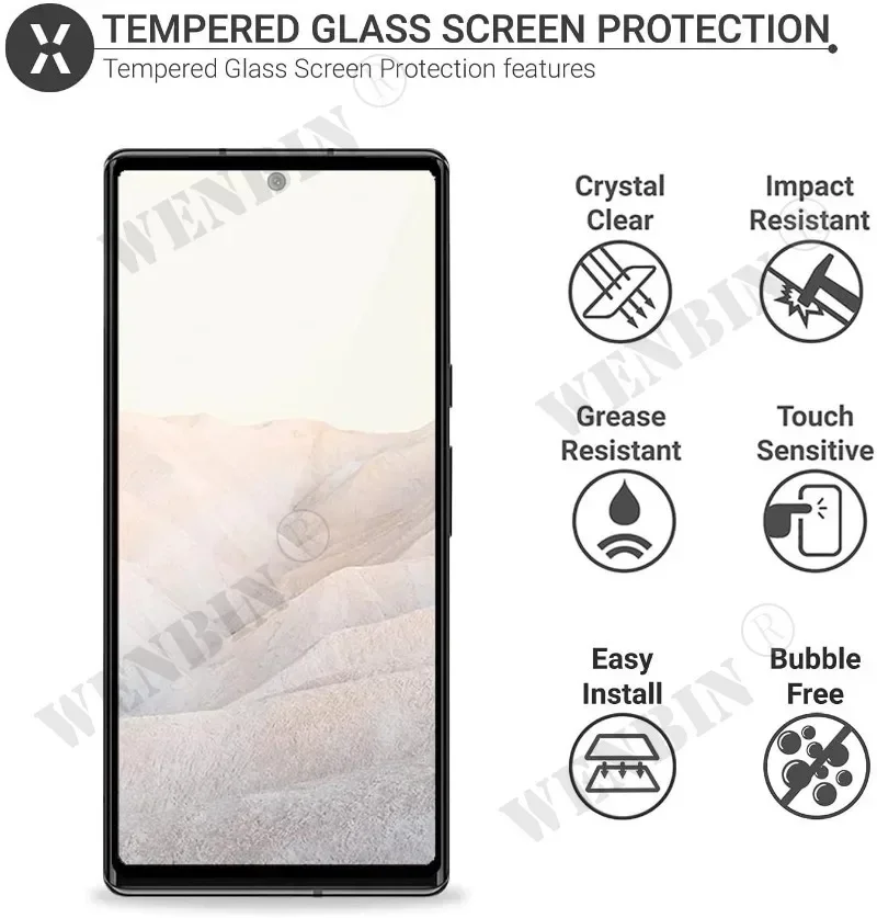 3 uds vidrio templado para Google Pixel 10 9 8 7 6 Pro XL 7A 5A 3 XL Protector de pantalla de cubierta completa curvada - imagen 2