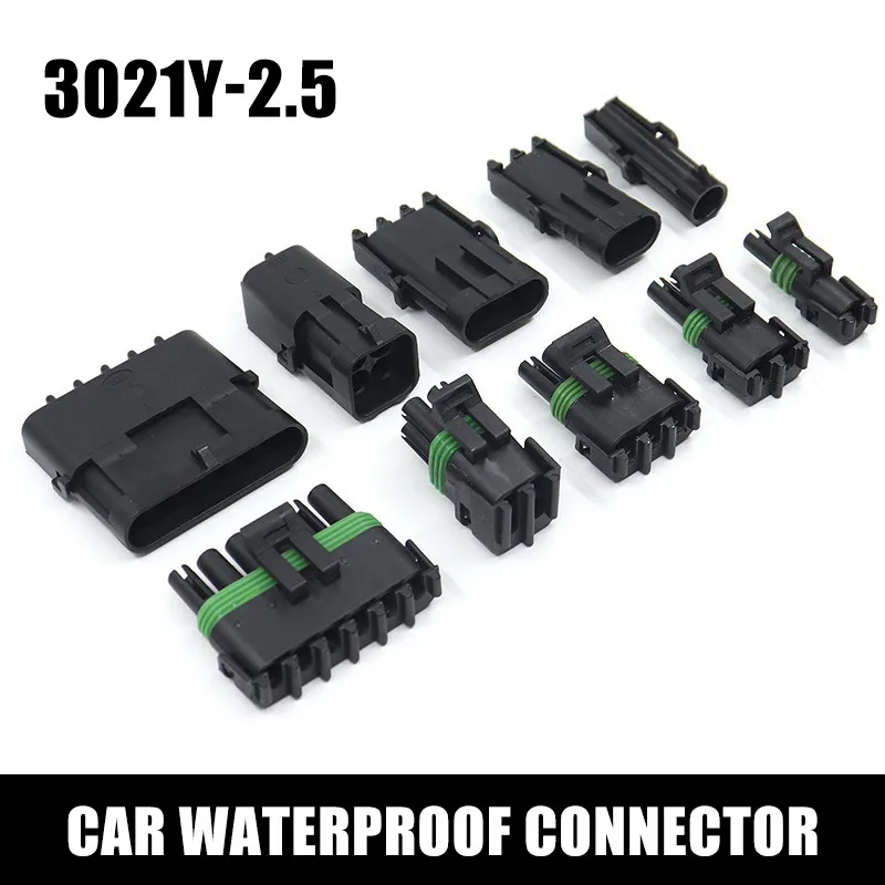 Conector de automóvil impermeable 20A 1, 2, 3, 4, 5, 6 pines, serie 3021Y-2.5, enchufe de acoplamiento macho hembra para coche, enchufes de arnés de cables 3061Y-2.5 - imagen 2