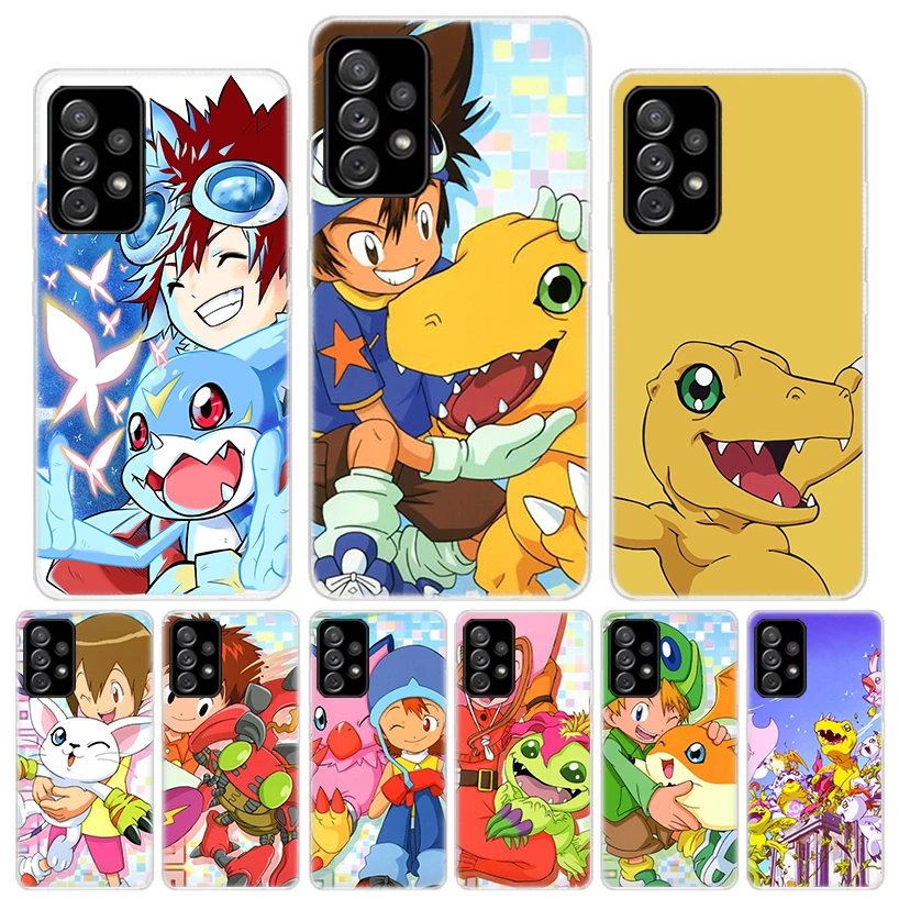 Funda de teléfono con llamada de silicona de Anime japonés Digimon Monster para Samsung Galaxy A52 A51 A50S A42 A32 A22 A12 A02S A30S A20S A10S A41 A