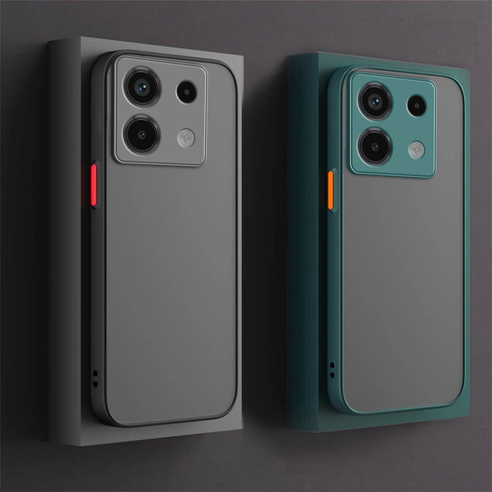Funda de teléfono a prueba de golpes con sensación de piel para Xiaomi Redmi Note 13 Pro 4G, parachoques suave de TPU, cubierta dura transparente para PC para Redmi Note 12 Turbo