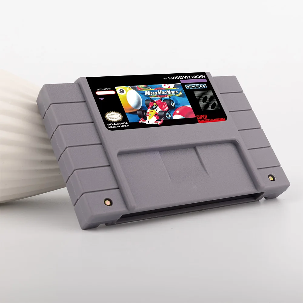 Juego de acción de micromáquinas para juego SNES de 16 bits para el sistema Nintendo USA NTSC