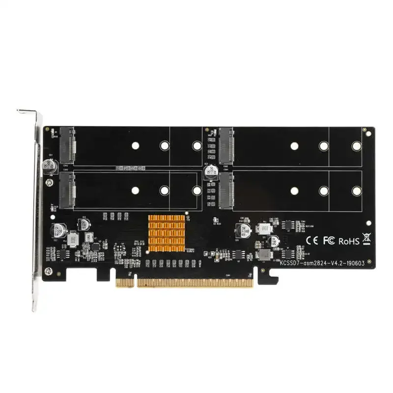 MAIWO PCIe 3,0 X16 a M.2 NVME SSD adaptador 4 puertos para estación de trabajo de servidor de computadora tarjeta RAID Array de cuatro puertos tarjeta de expansión elevadora - imagen 2