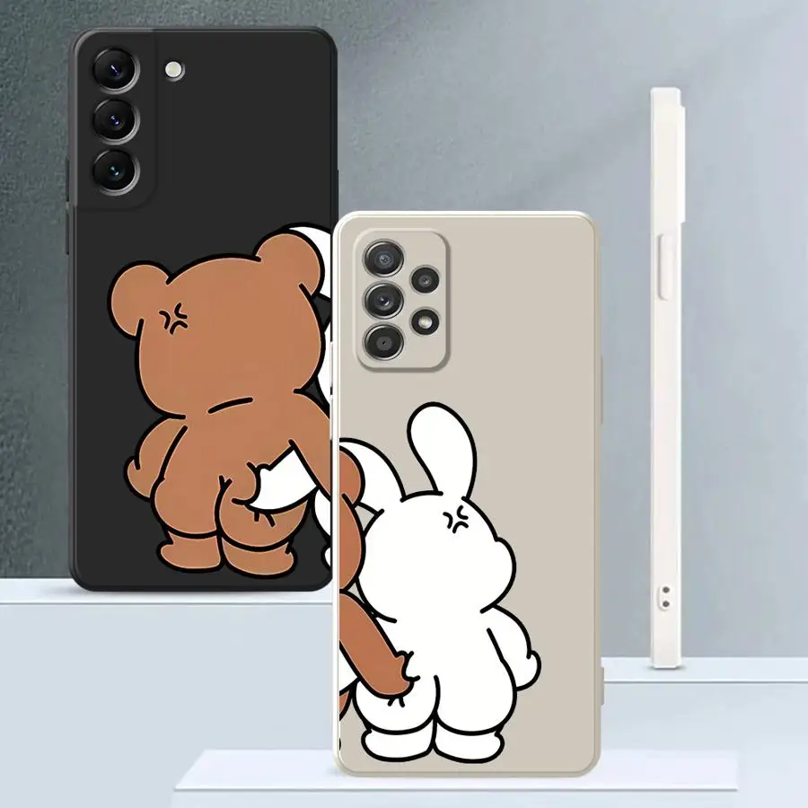 Funda blanda para Samsung Galaxy A34 A24 A36 A26 A15 A35 A51 A11 A12 A22 A52 A13 A14 A16 Estilo de pareja pellizco mutuo