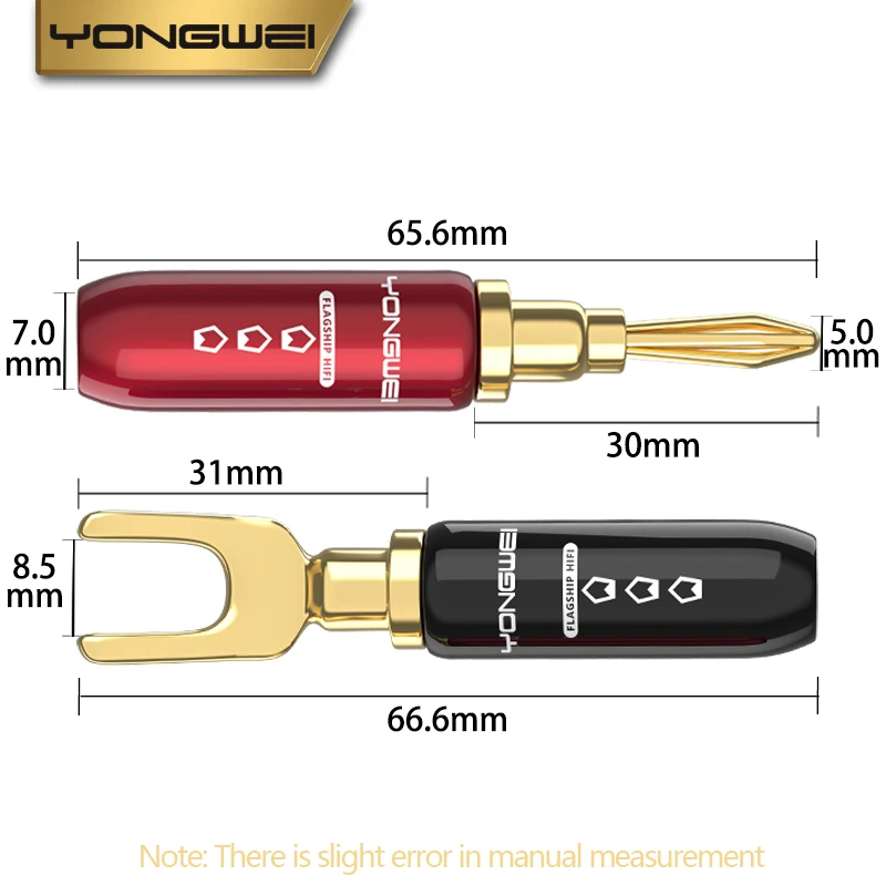 YONGWEI amplificador de potencia conector de cableado de altavoz 4mm cabeza Banana Y enchufe de audio terminal tornillo soldadura libre cabeza de audio cableado diy - imagen 3