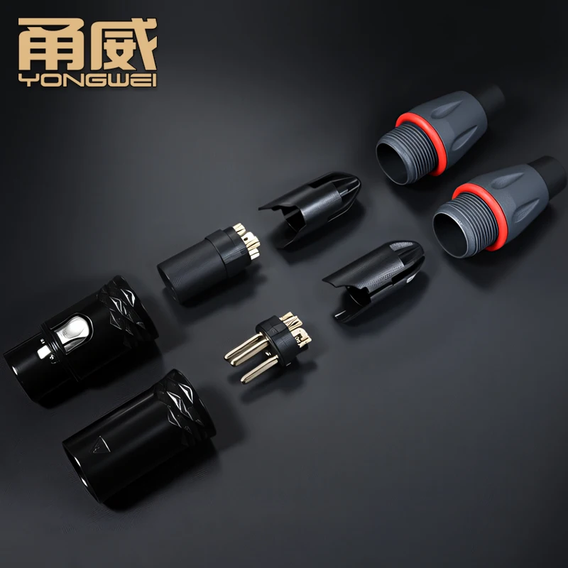 YONGWEI-enchufe XLR macho y hembra de cobre puro chapado en oro, conexión de consola mezcladora, micrófono, cable de audio, enchufe de soldadura - imagen 5