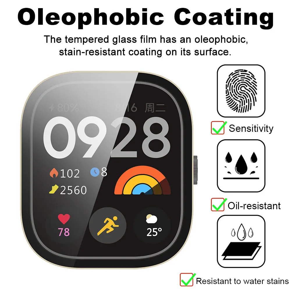 Funda de PC + vidrio templado para Redmi Watch 5 Protector de pantalla parachoques antiarañazos Redmi Watch 5 eSIM funda protectora para reloj inteligente - imagen 4