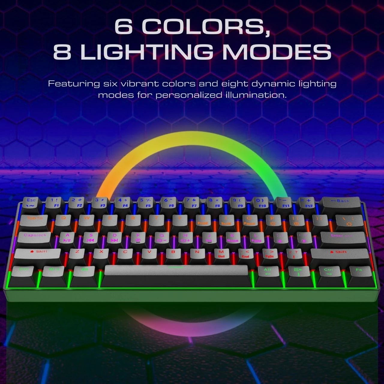 Teclado mecánico inalámbrico Bluetooth 61 teclas RGB teclado negro para juegos sin fil teclado 60 por ciento teclado klawiatura teclados - imagen 2