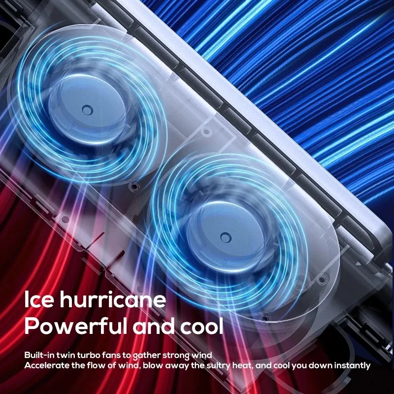 Ventilador para asiento de coche, reposacabezas del asiento trasero delantero, ventilador de aire de refrigeración, refrigeración de batería grande de 3000mAH, interruptor independiente de 3 velocidades, Interio para coche - imagen 5