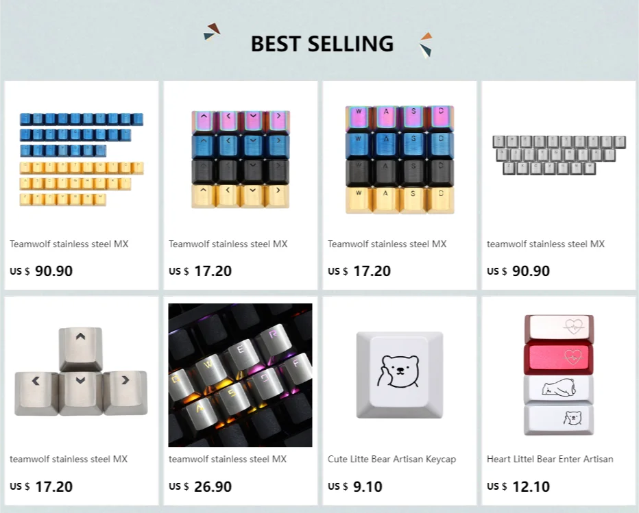 Teamwolf Keycap Metal frontal en negro
