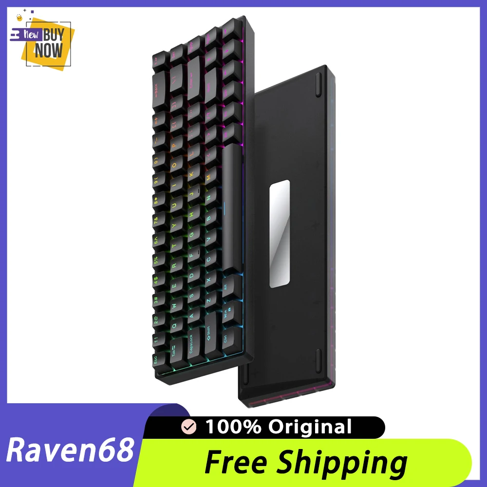 Teamwolf Raven68 teclado de jugador con interruptor magnético con cable 68 teclas teclados mecánicos gatillo rápido intercambio en caliente Rgb Fps teclado para juegos