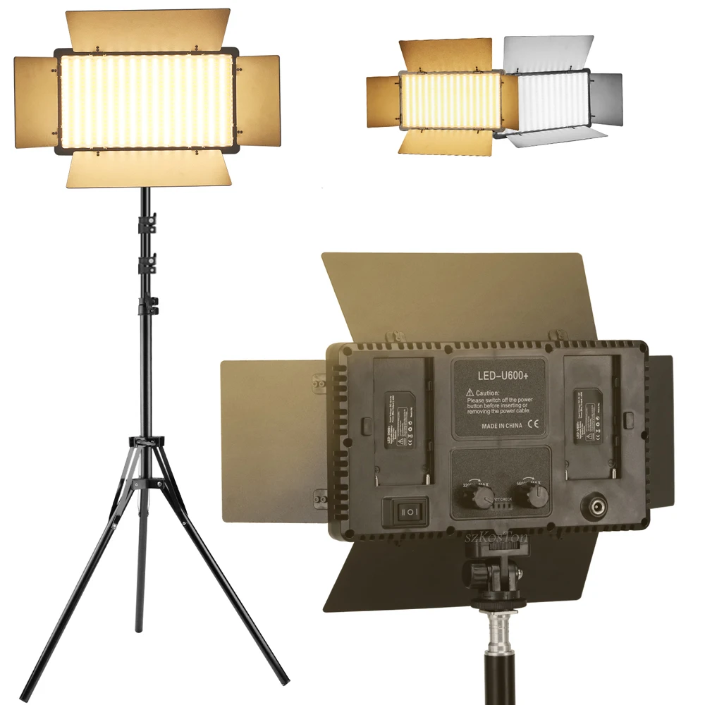 Lámpara LED de estudio fotográfico 3200-5600K, Panel de luz de relleno de vídeo, iluminación de fotografía con trípode para transmisión en vivo, Youtube, Tiktok, Volg