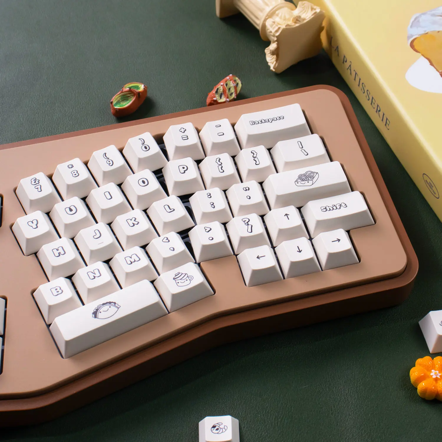 MAIMOOO-teclas de postres bonitas, perfil de cereza/MOA, sublimación PBT blanca minimalista, teclas personalizadas para teclado mecánico Alice - imagen 5