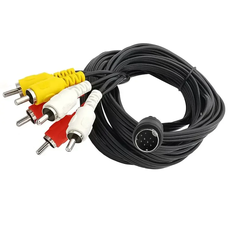 Adaptador de TV HDTV de 9 pines S-Video a 3 RCA RGB 6RCA, 6 cables RCA, Cable AV de Audio y vídeo de 1,8 m, Cable de conexión de 9 pines a RCA - imagen 3