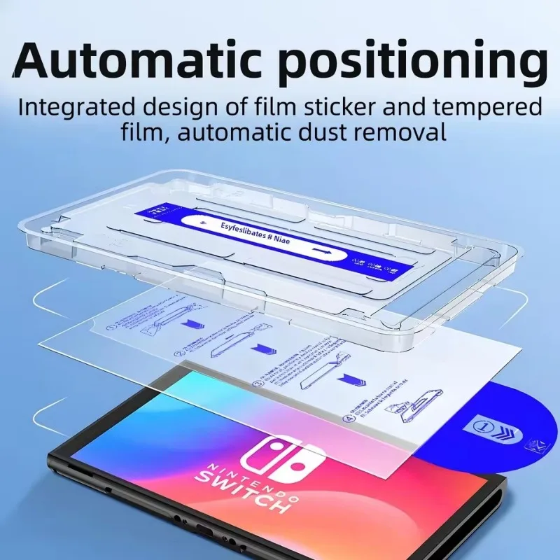 Protector de pantalla de fácil instalación para consola de juegos Nintendo Switch 2, vidrio templado para Nintendo Switch OLED, 3 uds. - imagen 3