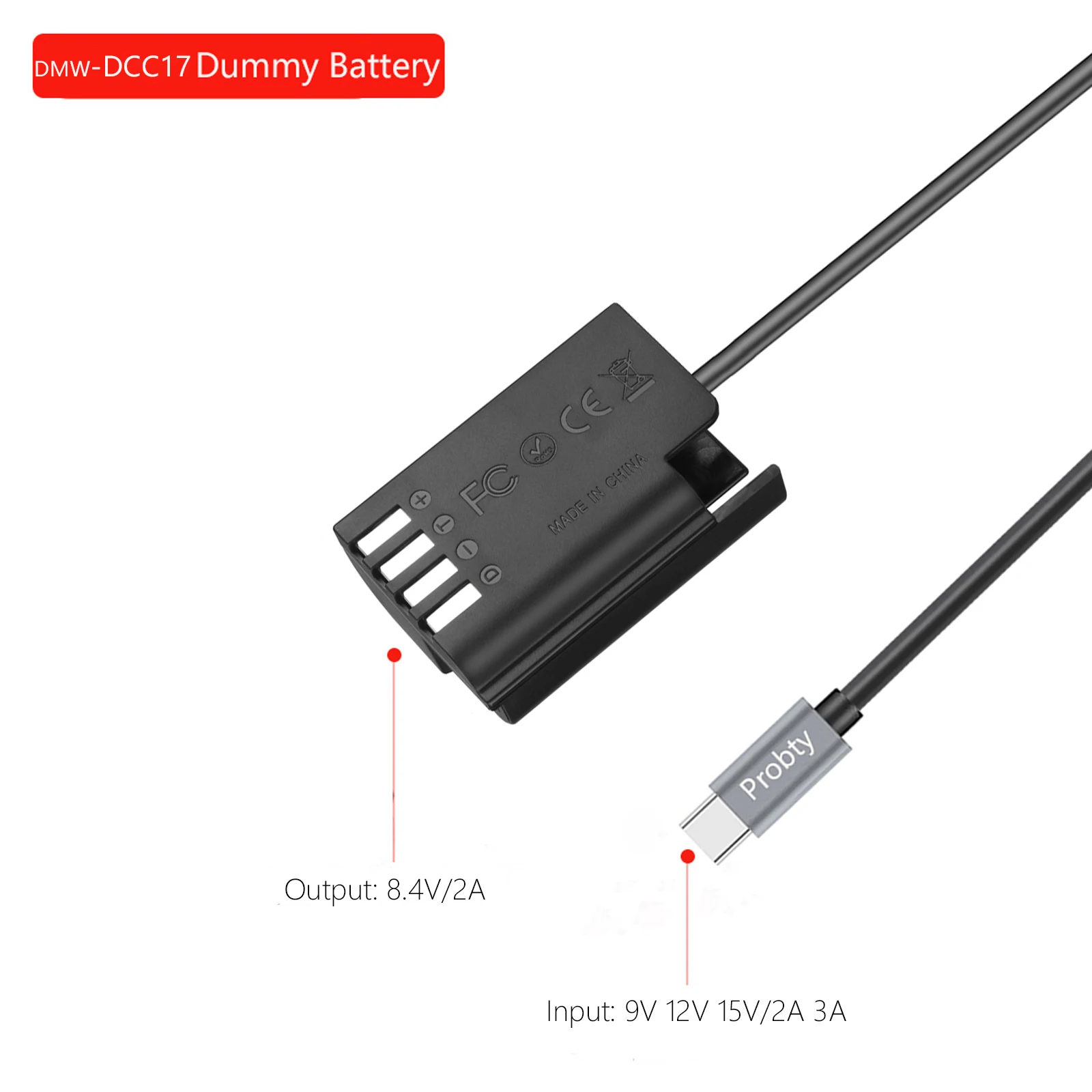 PD USB-C DMW-BLK22 adaptador de corriente de batería simulada para Panasonic Lumix G9 DC-S5K DC-S5 GH5S GH5 II GH6 cargador de cámara - imagen 4