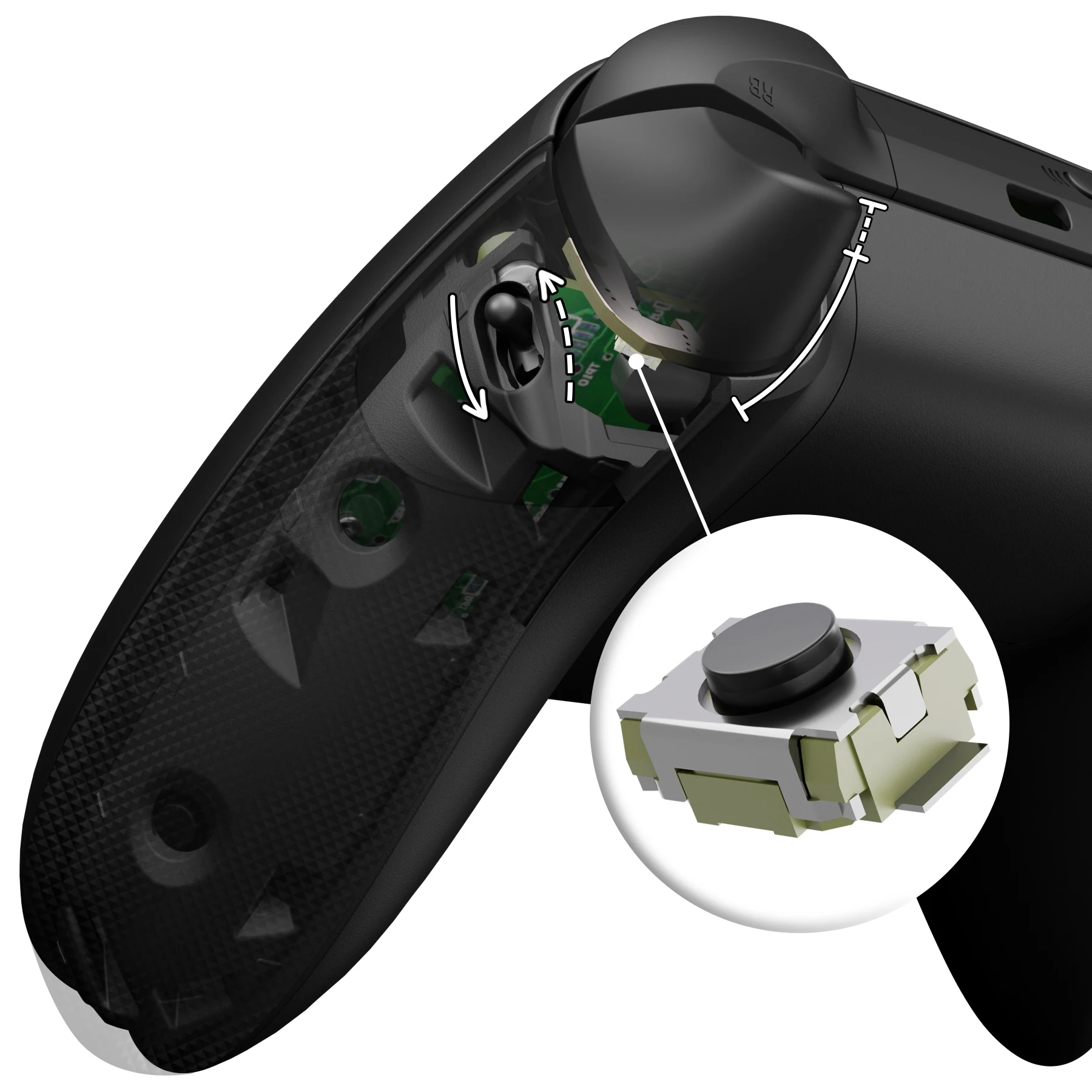 Kit Clicky de repuesto para controlador inalámbrico Xbox Core, Flexor Trigger Stopper Side Rail Grips, versión Clicky, DIY