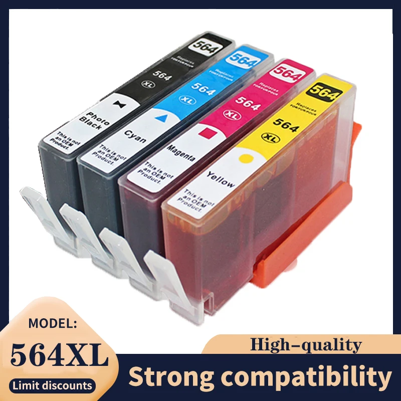 Cartucho de tinta HP564XL para impresora hp 564 xl, Compatible con Photosmart D5445, D5460, D5463, D5468, C5324, C5370, C5373, C309a, B109a, B110a