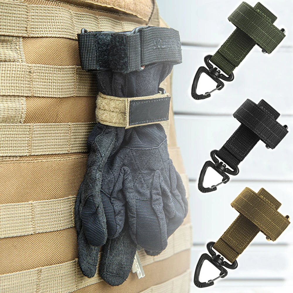 Guantes de nailon multiusos con gancho, cuerda de escalada, antipérdida, para colgar en acampar, guantes de trabajo, Clip de seguridad, guantes tácticos para exteriores - imagen 2
