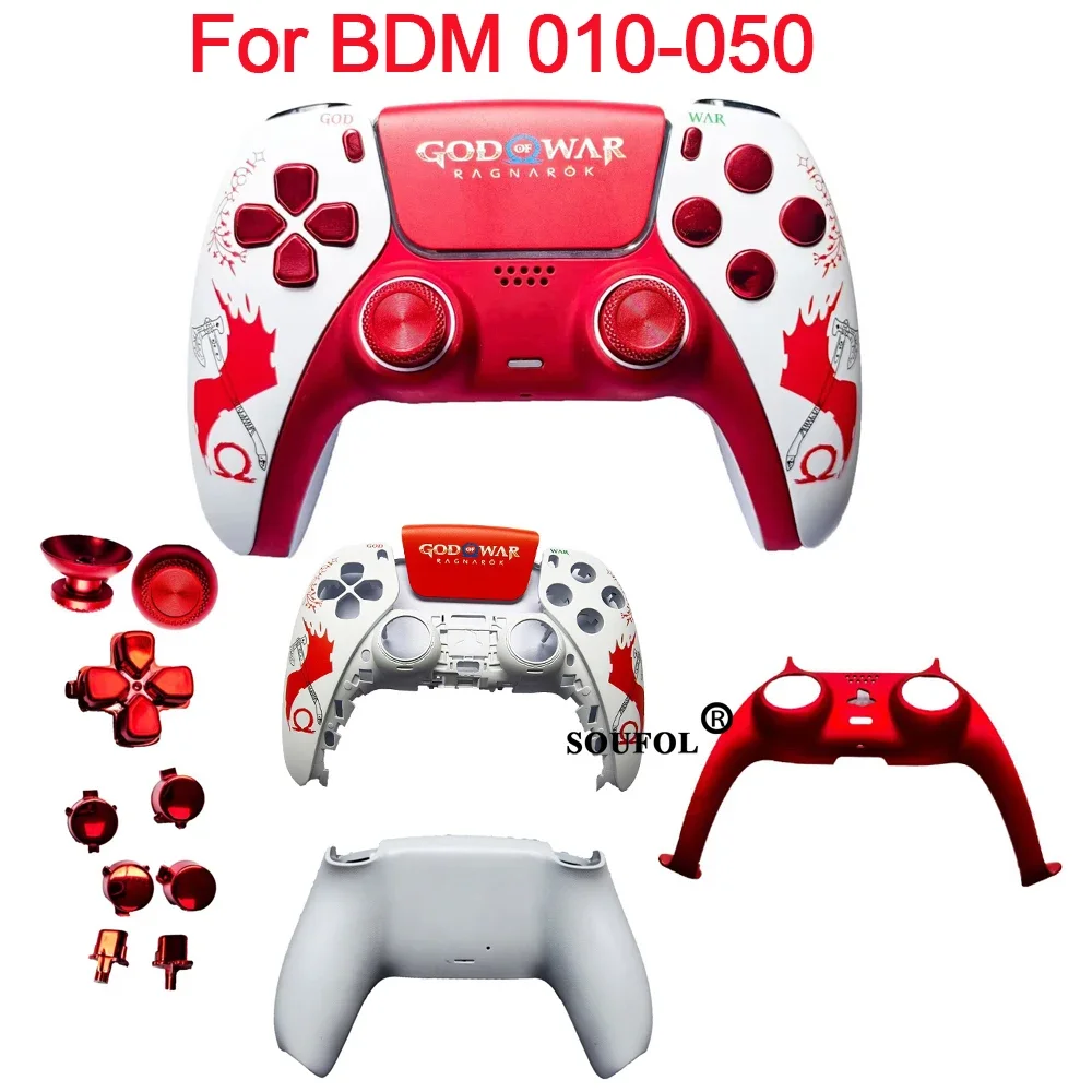 God of War limitado para controlador PS5, carcasa para panel táctil, cubierta de mando, placas delanteras y traseras de repuesto, funda con mango para BDM010-050 - imagen 2