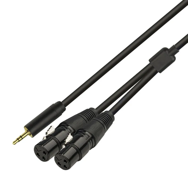 Adaptador convertidor de Audio estéreo desequilibrado, enchufe macho profesional de 3,5mm a 2 micrófonos macho XLR duales, Cable divisor Y de 50cm - imagen 3