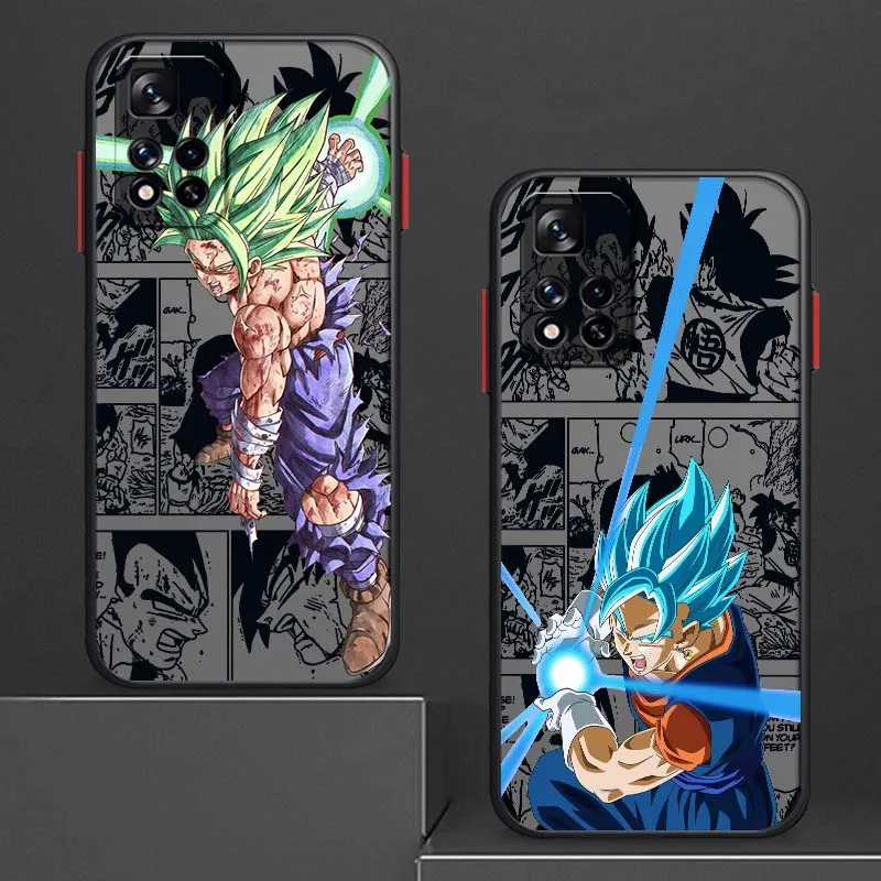 D-Dragon Ball Saiyan Anime Cool para Xiaomi Redmi Note 14 13 12 11 10 9 Pro Plus 4G 5G funda de teléfono translúcida esmerilada - imagen 2