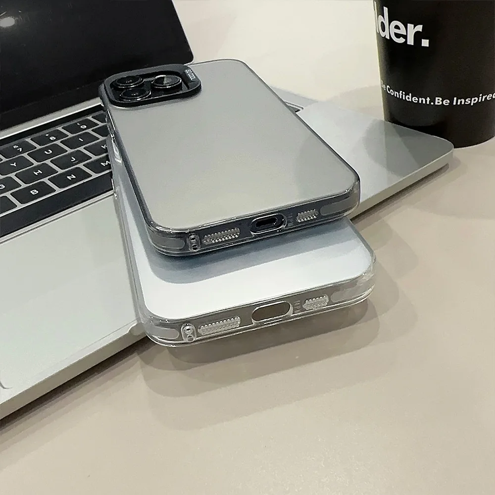 Funda de teléfono mate con láser de lujo para iPhone 16 15 Pro Max Plus 14 13 12 11 cubierta fresca de parachoques a prueba de golpes - imagen 4