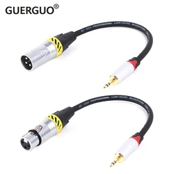 Cable de micrófono estéreo TRS macho a 3 pines XLR macho/hembra, Cable de PVC equilibrado para sistemas de micrófono/guitarra/PA, 1 piezas, 0,3 M-25M, 3,5mm(1/8)