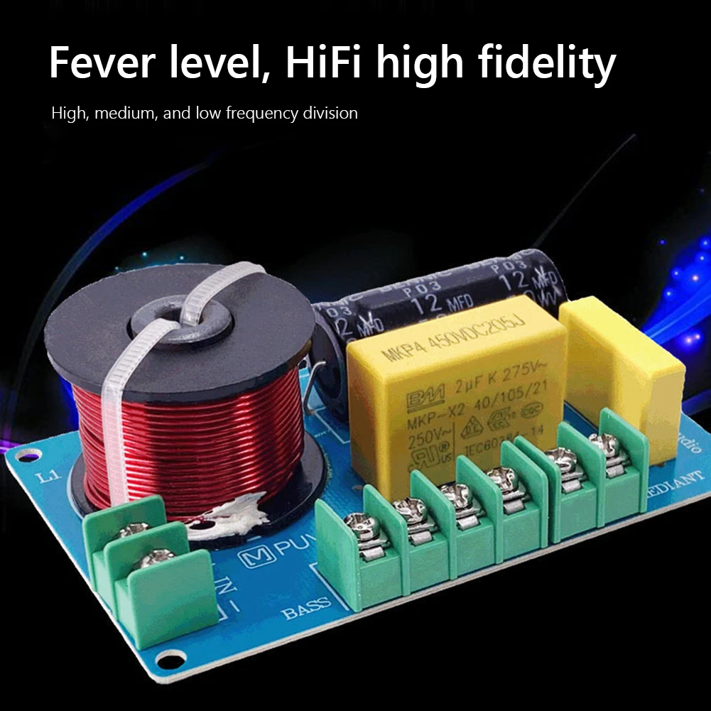 Divisores de frecuencia MKP, película metálica de 200W, filtro cruzado de Woofer de Audio de 3 vías, modificación de Audio DIY para altavoces de 3,5/4/4, 5-8 pulgadas - imagen 4