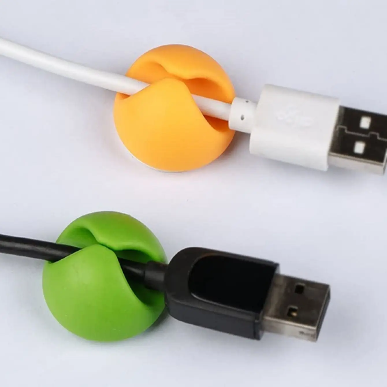 Organizador de cables USB, 16 Uds., enrollador de cables, Clips de gestión ordenados de escritorio, soporte de cables para ratón, auriculares, organizador de cables - imagen 3