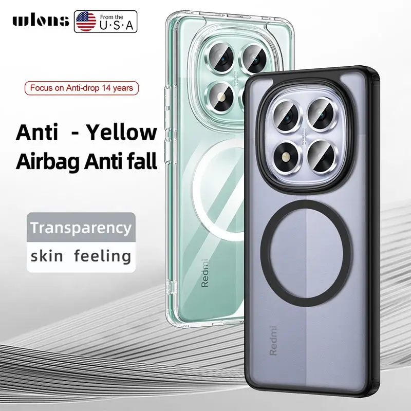Para Redmi Note 14 Pro 5G POCO X7 Funda de lujo acrílica Magsafe Armadura transparente contraportada para Xiaomi POCO X 7 Funda a prueba de golpes - imagen 2