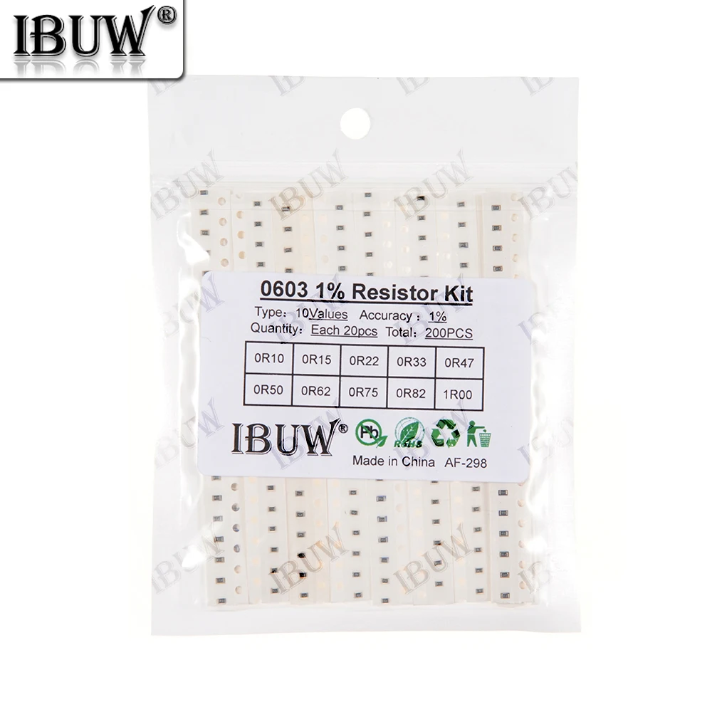 0201 0402 0603 0805 1206 1% 5% Kit surtido de resistencias SMD 1R-1M 10K 100K 1K 100R juego de resistencias DIY - imagen 2
