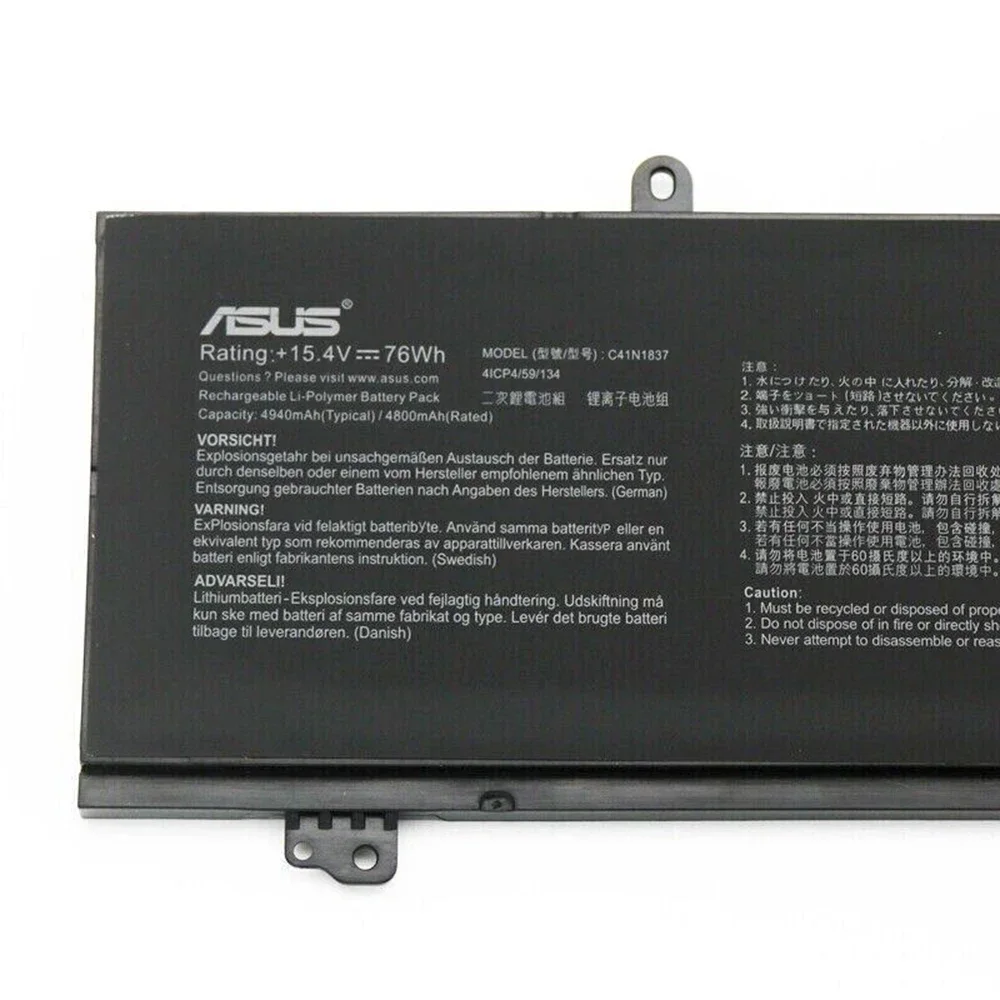 Nueva batería Original para ordenador portátil C41N1837 15,4 V 4940mAh para Asus ROG Zephyrus GU502G GU502GV GA502DU GX502GV 0B200- 03380100 etc. - imagen 2