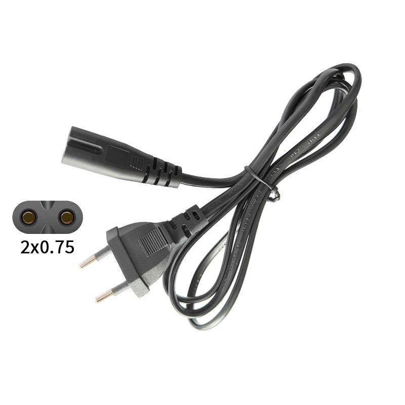 Cable de alimentación IEC320 C7 AC EU US, cables de extensión de 2 pines para Dell, cargador de ordenador portátil, Canon, Epson, impresora, Radio, altavoz, PS4, XBOX, LG, Sony - imagen 3