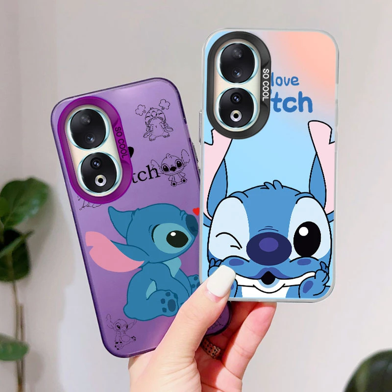 Para Honor 90 200 Smart Pro Lite X8C X8B funda de teléfono Lilo Stitch ojo grande lindo dibujos animados encantadora cubierta mate láser Coque Fundas parachoques - imagen 2