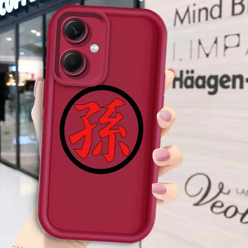 D-Dragon Ball Goku Logo para Redmi Note 14 13 12 11 13R 12R 12T 11T Pro Plus cubierta de la caja del teléfono de la escalera del ojo - imagen 5